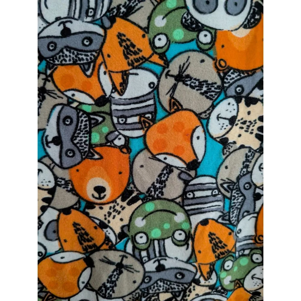 Women's LuLaRoe Gray Orange Animal Print Leggings ONE SIZE